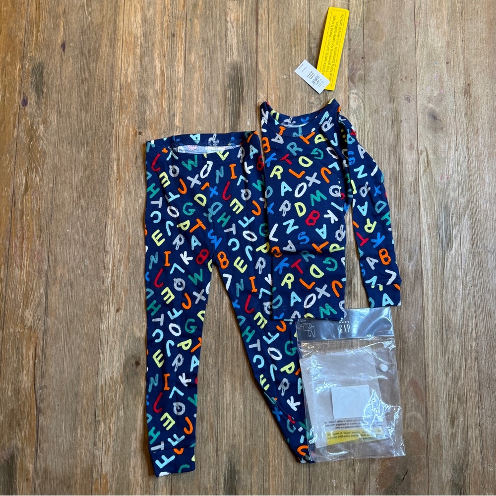 GAP Kids Alphabet Print Pajamas - Multicolor, New In Bag, Size 3T